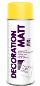 LAKIER MATOWY DECORATION RAL 1023 ŻÓŁTY  SPRAY 400ml 
