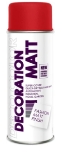 LAKIER MATOWY DECORATION RAL 3000 CZERWONY OGNISTY SPRAY 400ml  
