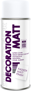 LAKIER MATOWY DECORATION RAL 9016 BIAŁY  SPRAY 400ml    