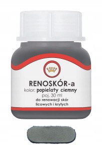 RENOSKÓR FARBA DO SKÓRY LAKIER 30ml popielata ciemna