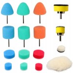 ITALKO ZESTAW MINI KOŃCÓWEK GĄBEK POLERSKICH DO POLEROWANIA DETALI 16 elementów