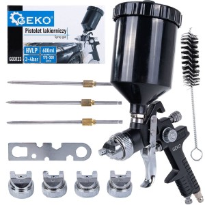 Pistolet lakierniczy HVLP - 4 dysze 1.3/1.4/1.7/2.0 GEKO