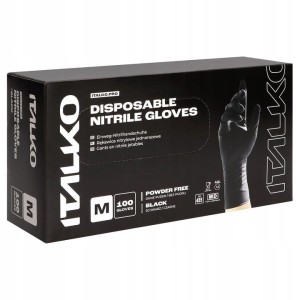 ITALKO RĘKAWICZKI NITRYLOWE czarne M 100szt 