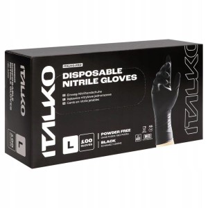 ITALKO RĘKAWICZKI NITRYLOWE czarne L 100szt  